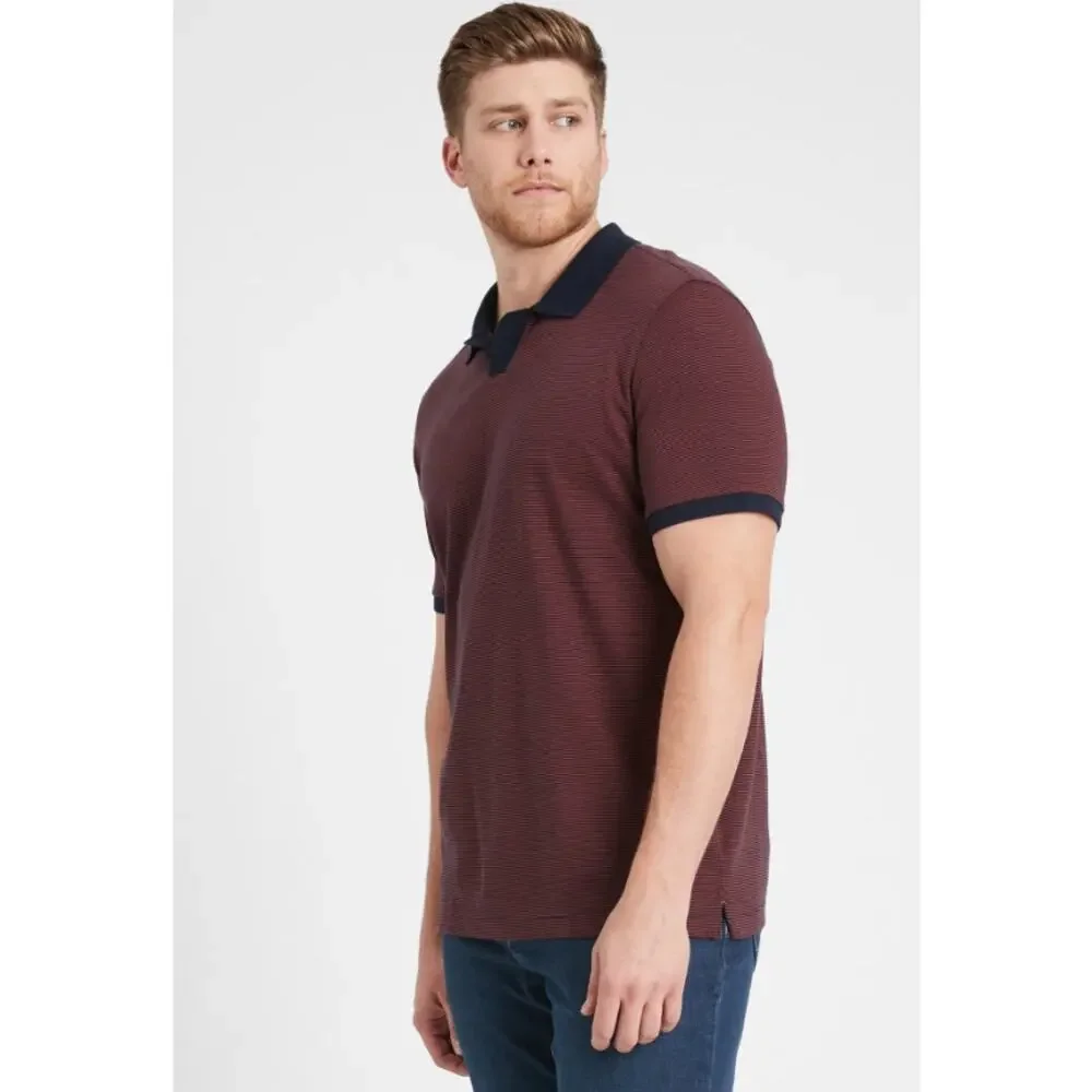 BANANA REPUBLIC Performance Golf Polo Red and Navy Birdseye Short Sleeve Men's M